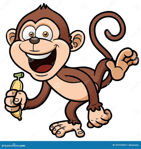 Cartoon Monkey With Banana Stock Vector Illustration Of Clip 31019354