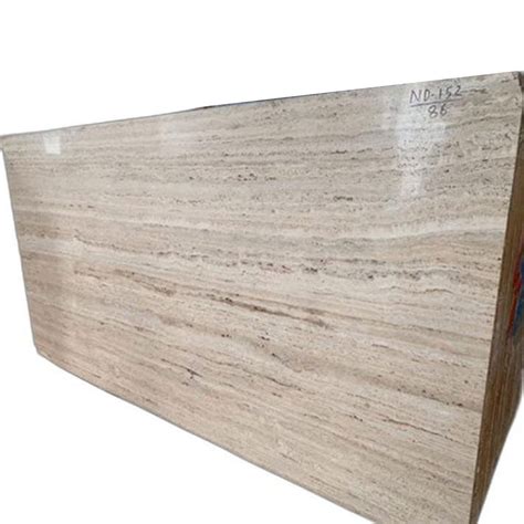 Polished Beige Travertine Marble Slab For Flooring Thickness Mm