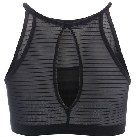 Onzie Mesh Halter Sports Bra Womens Clothing