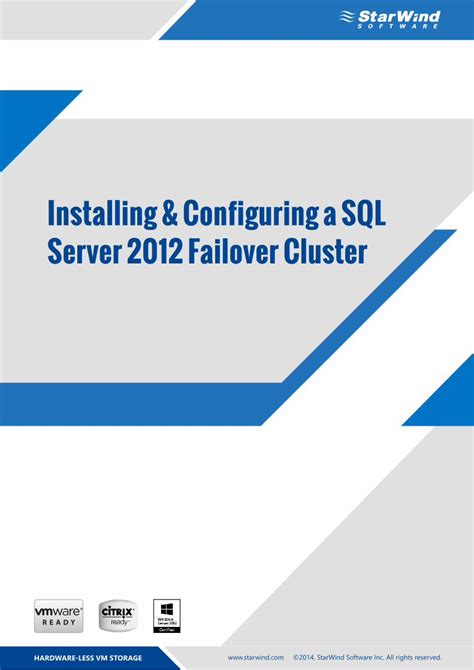 Pdf Installing And Configuring A Sql Server 2012 Failover Cluster · Installing And Configuring A