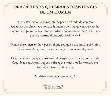 Ora Es Para Quebrar A Resist Ncia Da Pessoa Amada