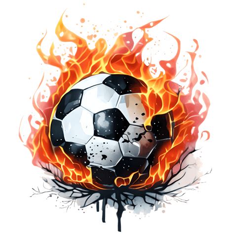 Soccer Ball On Fire Vector Illustration · Creative Fabrica