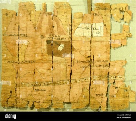 Turin Papyrus map part Stock Photo - Alamy