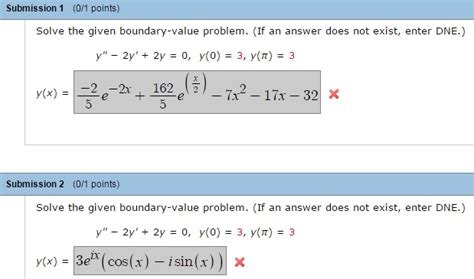 Solved Solve The Given Boundary Value Problem If An Answer Chegg