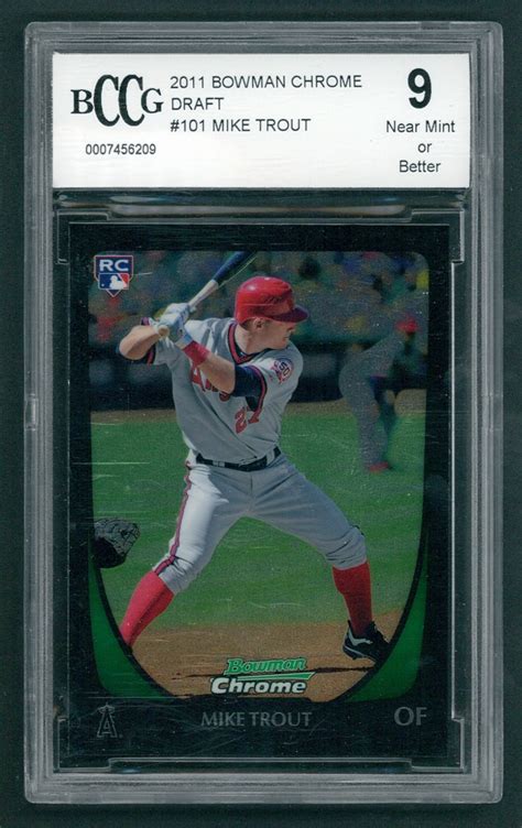 Mike Trout 2011 Bowman Chrome Draft 101 RC BCCG 9 Pristine Auction