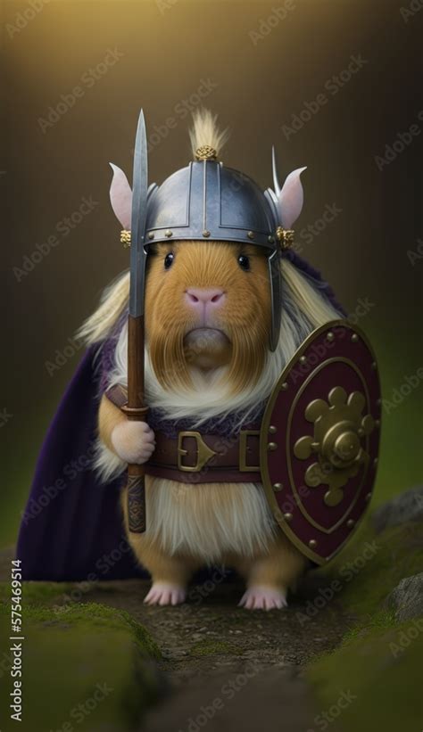 Raiding Valhalla A Cute Cool And Beautiful Viking Animal Guinea Pig