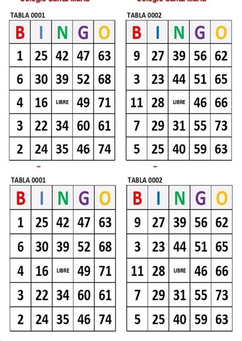 Resultado De Imagen Para Bingo Para Imprimir Tablas De Bingo Bingo