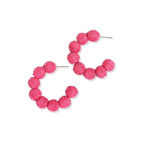 Leila Solid Hoop Earrings Hot Pink Ink Alloy Llc