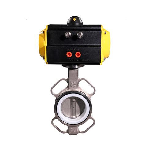 Stainless Steel Wafer Butterfly Valve With Pnuematic Actuator COVNA