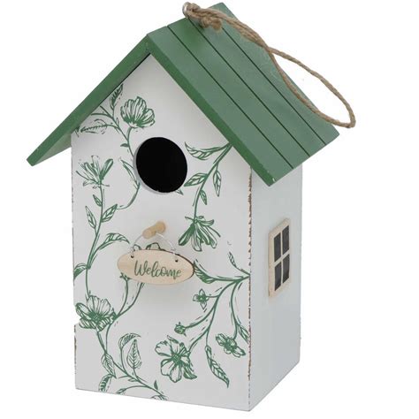 Boltze Vogelhuisje Wit Met Groen Houten Nestkastje Cm Leen