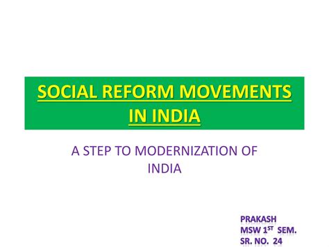 Social Reform Movements In India 1