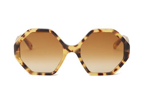 A Pair Of Chloe Hexagonal Tortoiseshell Sunglasses A Pair Of Hexagonal Tortoiseshell Sunglasses