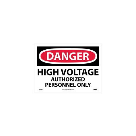 Nmc D647 Danger High Voltage Authorized Personnel Only Sign