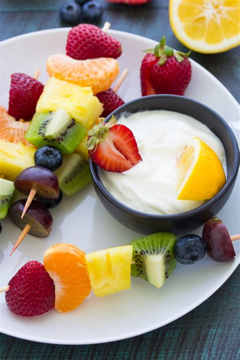 Rainbow Fruit Kabobs With Greek Yogurt Dip Kristines Kitchen