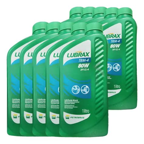 10 Litros Óleo Transmissão Engrenagem 80w Gl 4 Lubrax Trm 4