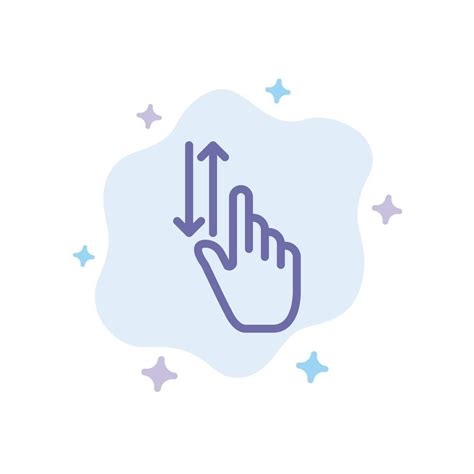 Finger Gestures Hand Up Down Blue Icon On Abstract Cloud Background