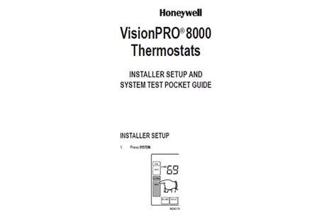 Honeywell VisionPRO® 8000 Thermostat Installer Manual - ManualsBooks