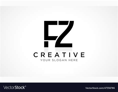 Fz Letter Logo Design Template Alphabet Initial Vector Image