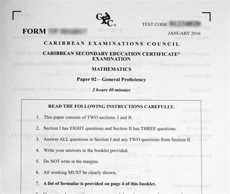 Csec Cxc Exam Past Papers Csec Mathematics Past Paper January Hot Sex Picture