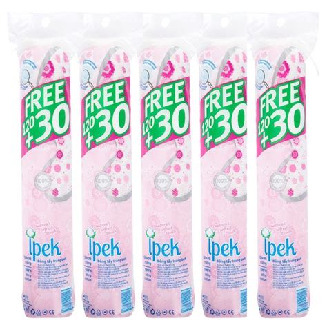 HCM combo 5 túi bông tẩy trang Ipek Thổ Nhỹ Kì 150 miếng Cotton Pad