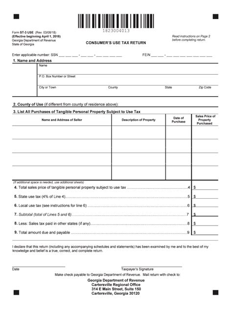 Ga Dor St Use Fill Out Tax Template Online Us Legal Forms