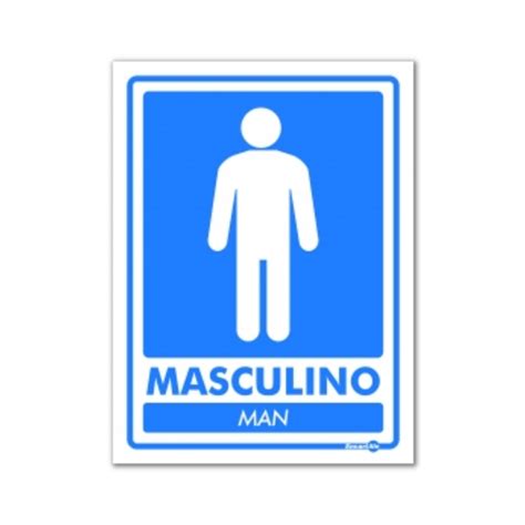 Placa De Sinaliza O X Cm Ps Masculino Man Azul Encartale