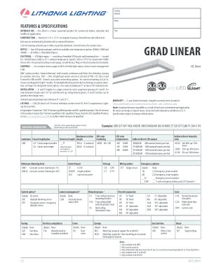 Fillable Online GRAD LINEAR Acuity Brands Fax Email Print PdfFiller