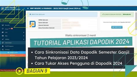 Cara Sinkronisasi Data Dapodik 2023 2024 Semester Ganjil Di Aplikasi