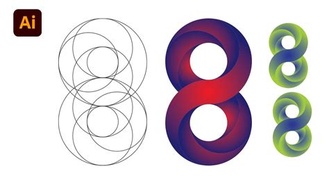 Number 8 Logo Design In Adobe Illustrator Cc Youtube