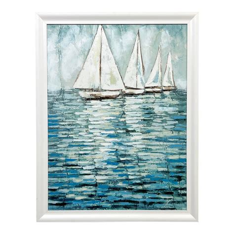 Contemporary Reflecting Four Sailboats Giclee Print Chairish