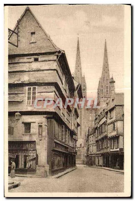 Carte Postale Ancienne Quimper Finistere Vieilles Maisons De La Rue