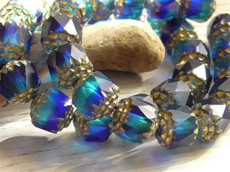 10 8mm Czech Transparent Sapphire Blue Aqua Marine Blue Faceted