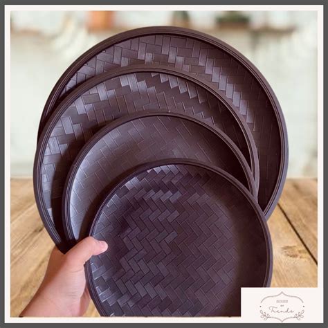 10 Pieces Reusable Food Grade Plastic Bilao Round Food Tray Storage