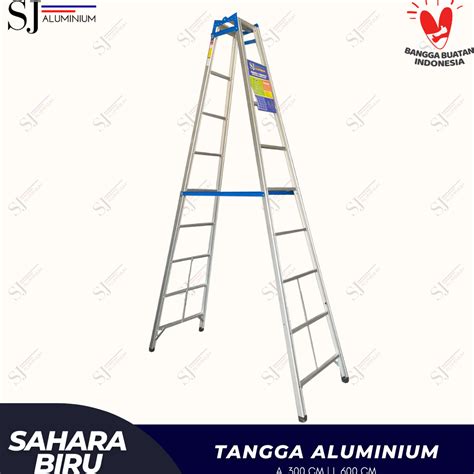 Jual Tangga Lipat Aluminium Ladder Multifungsi Sahara Biru Ukuran 3