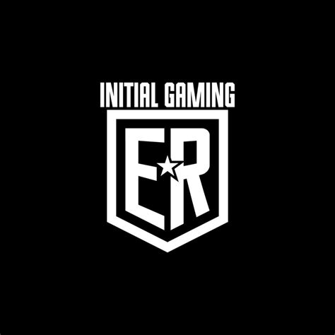 Er Initial Gaming Logo With Shield And Star Style Design