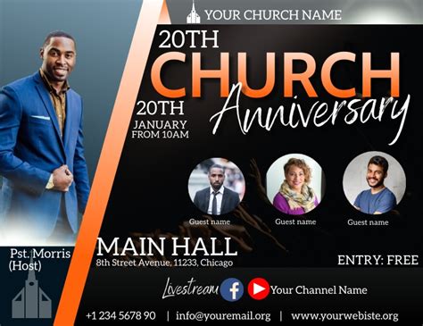 Church Anniversary Flyer Template Postermywall