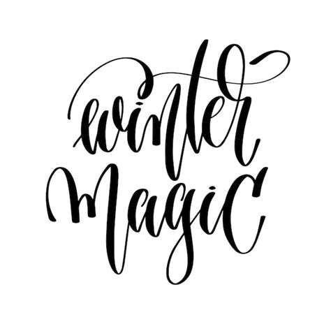 Premium Vector Winter Magic Hand Lettering Inscription Text