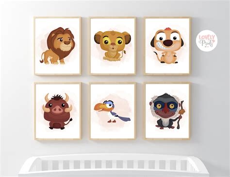 The Lion King Nursery Wall Art Nursery Printable Kids Room Etsy