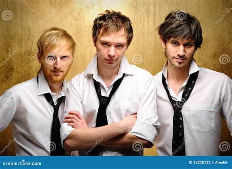 Three Young Handsome Guys Stock Photo Image Of Human 18225122