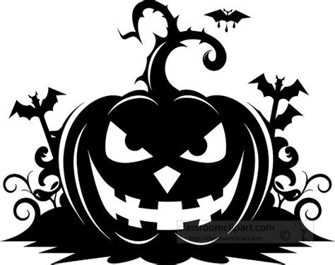 Halloween Clipart Black White Halloween Pumpkin Silhouette Surrounded