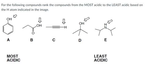 [solved] For The Following Compounds Rank The Compounds From The Most Acidic Course Hero