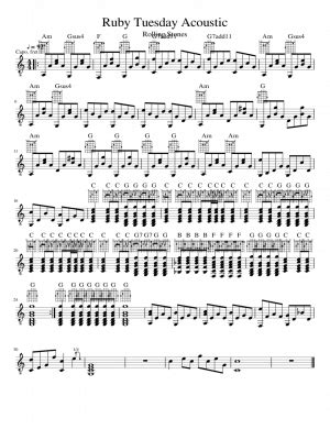 Free sheet music: Ruby Tuesday- by Rolling Stones (The), Play and ...