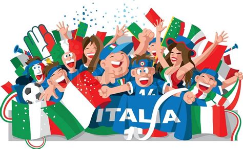 Italian Soccer Supporters Stock Vector Colourbox