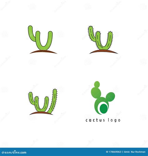 Cactus Icon Logo Template Vector Stock Vector Illustration Of Design