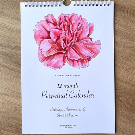 Birth Month Flowers Perpetual Calendar – Leah Ingram Artist