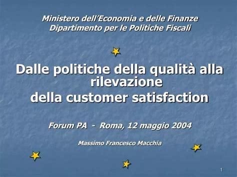 Ppt Ministero Delleconomia E Delle Finanze Dipartimento Per Le