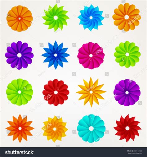 Flower Silhouette Set Design Elements Eps10 Stock Vector 132143705