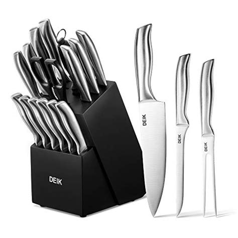 Deik Knife Set 16 Piece Kitchen Knife Set With Wood Block Knife Block