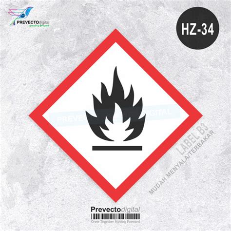 Jual Sticker Simbol Label K3 Limbah B3 Hazmat Label B3 Mudah Terbakar