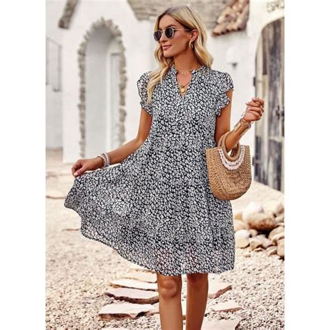 Robe femme chic et elegant Vacances à la plage Imprimé floral Moulante